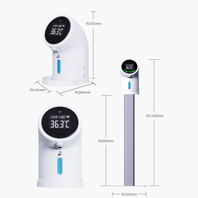 Distributeur automatique de désinfectant pour les mains avec thermomètre infrarouge au poignet